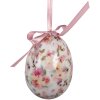 Decoración colgante huevo Clayre & Eef Set 9 Blanco y Rosa Ø 5x8 cm