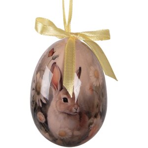 Set de 9 colgantes de huevo Clayre & Eef 66454 Ø 5x8 cm