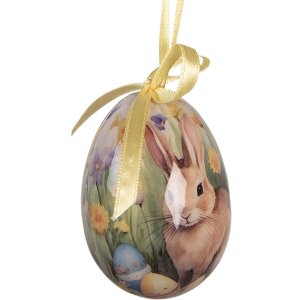 Set de 9 colgantes de huevo Clayre & Eef 66454 Ø 5x8 cm