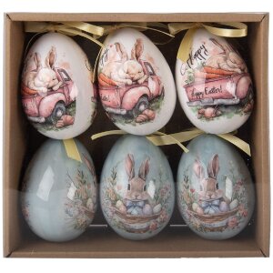 Decoración colgante huevo (set de 6) Ø 7x10...