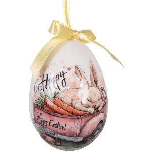 Decoración colgante huevo (set de 6) Ø 7x10 cm, multicolor