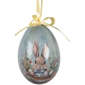 Decoración colgante huevo (set de 6) Ø 7x10 cm, multicolor