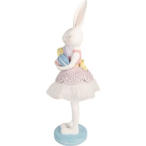 Decoración de conejo Clayre & Eef Blanco-Violeta 18x17x54 cm