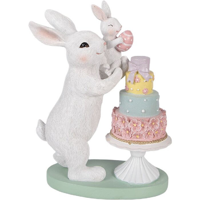 Decoración de conejo Clayre & Eef Blanco 21x10x27 cm