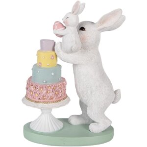 Decoración de conejo Clayre & Eef Blanco 21x10x27 cm