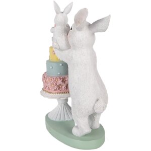 Decoración de conejo Clayre & Eef Blanco 21x10x27 cm