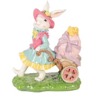 Decoración de conejo Clayre & Eef Blanco-Verde...