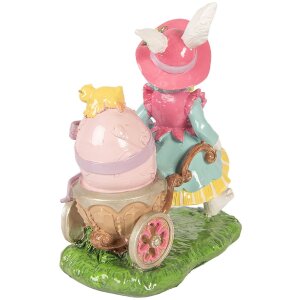 Decoración de conejo Clayre & Eef Blanco-Verde 19x11x23 cm