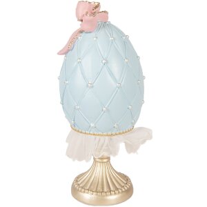 Decoración de huevo Clayre & Eef 6PR5951 Azul-Gold Ø 12x28 cm