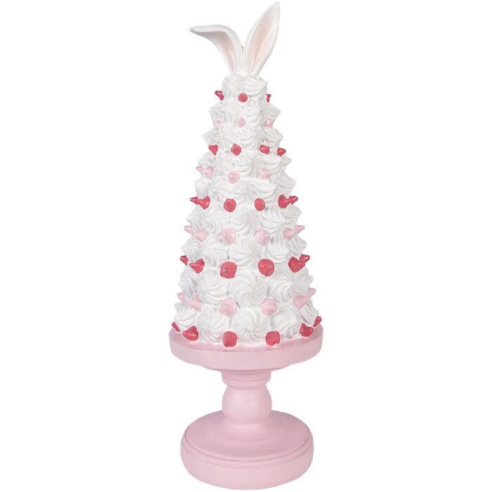 Decoración de pastel Clayre & Eef 6PR5960 Ø 14x39 cm Rosa-Blanco