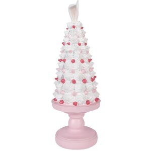 Decoración de pastel Clayre & Eef 6PR5960 Ø 14x39 cm Rosa-Blanco