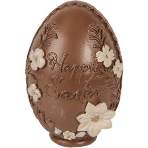 Decoración de huevo Clayre & Eef 6PR6012 marrón y blanco Ø 9x13 cm