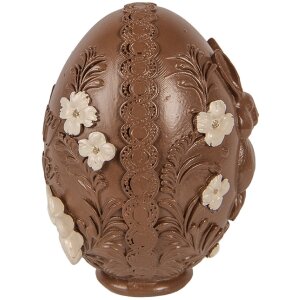 Decoración de huevo Clayre & Eef 6PR6012 marrón y blanco Ø 9x13 cm