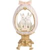 Egg de decoración Clayre & Eef con conejo Blanco-Dorado 17x12x31 cm