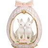 Egg de decoración Clayre & Eef con conejo Blanco-Dorado 17x12x31 cm