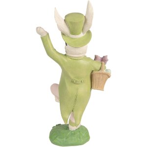 Decoración de conejo Clayre & Eef Blanco-Verde 19x15x36 cm