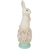 Decoración Conejo Blanco-Rosa 12x11x34 cm de Clayre & Eef