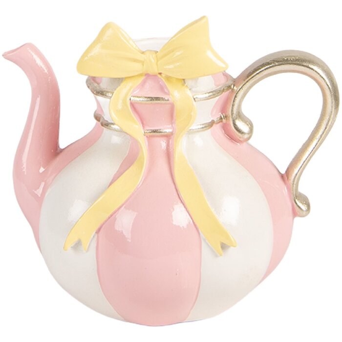 Candelabro Teakanne Clayre & Eef Rosa-Blanco 13x10x11 cm