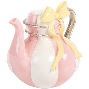 Candelabro Teakanne Clayre & Eef Rosa-Blanco 13x10x11 cm