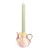Candelabro Teakanne Clayre & Eef Rosa-Blanco 13x10x11 cm