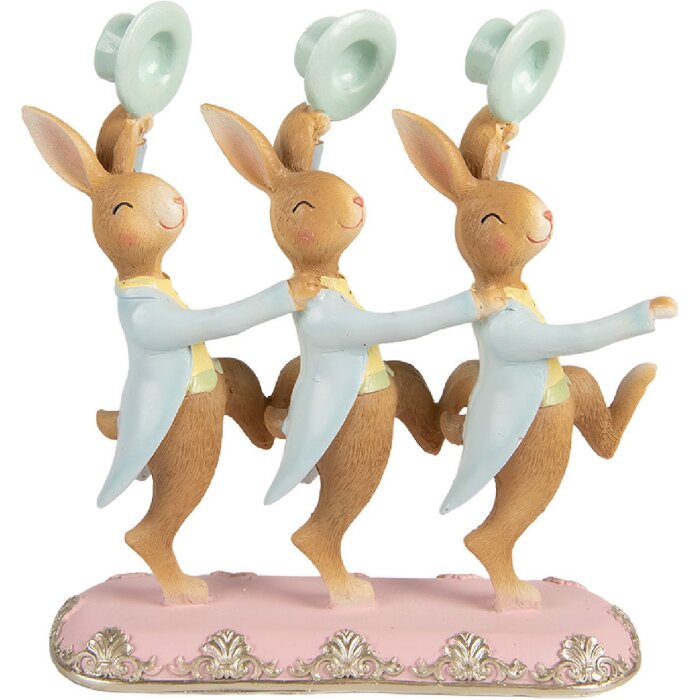 Decoración de conejo Clayre & Eef Marrón-azul 23x8x25 cm