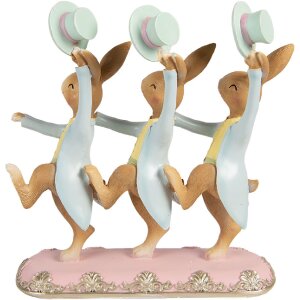 Decoración de conejo Clayre & Eef Marrón-azul 23x8x25 cm