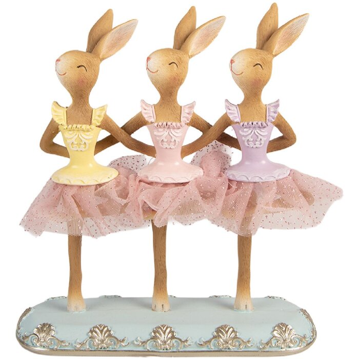 Decoración de conejo Clayre & Eef 23x8x25 cm Marrón-Rosa