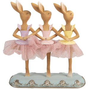 Decoración de conejo Clayre & Eef 23x8x25 cm Marrón-Rosa