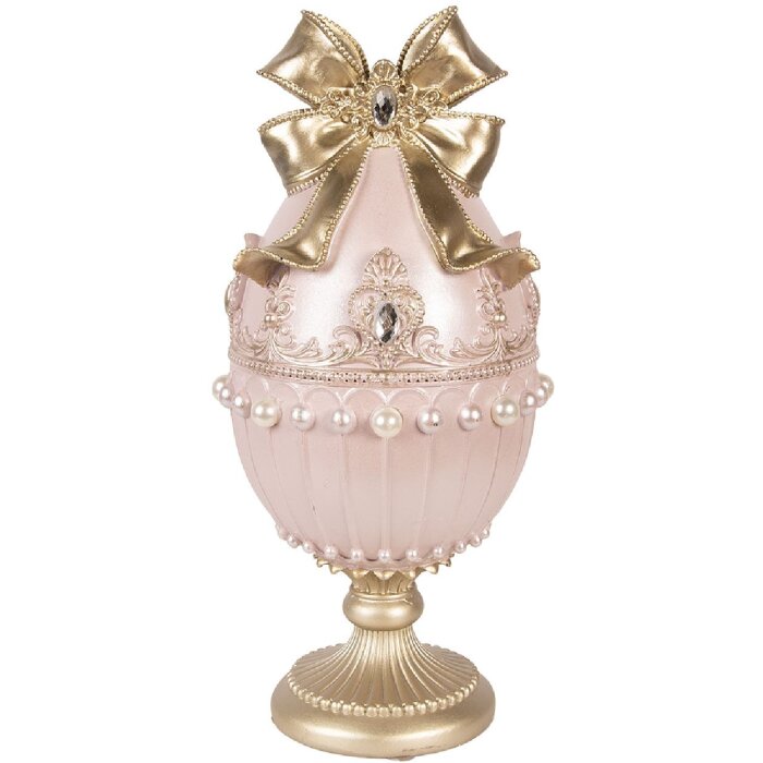 Decoración de huevo Clayre & Eef Ø 15x31 cm Rosa-Gold