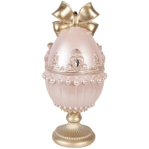 Decoración de huevo Clayre & Eef Ø 15x31 cm Rosa-Gold