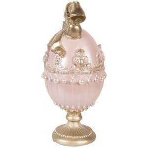 Decoración de huevo Clayre & Eef Ø 15x31 cm Rosa-Gold
