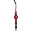 Adorno colgante de Navidad Clayre & Eef Metálico Rojo-Verde Ø 8x41 cm