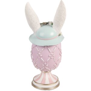 Decoración de huevo Clayre & Eef Violeta-Blanco Ø 13x30 cm