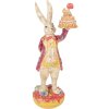 Decoración de conejo con pastel Clayre & Eef Beige Rojo 14x10x30 cm