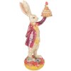 Decoración de conejo con pastel Clayre & Eef Beige Rojo 14x10x30 cm