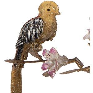 Candelabro con pájaros Clayre & Eef 6PR6038 dorado-naranja 26x16x36 cm