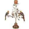 Candelabro con pájaros Clayre & Eef 6PR6038 dorado-naranja 26x16x36 cm