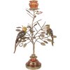 Candelabro con pájaros Clayre & Eef 6PR6038 dorado-naranja 26x16x36 cm