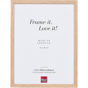 Marco de fotos de madera Effect Profil 2430 en roble masivo o nogal con barnizado, muchas dimensiones y vidrios