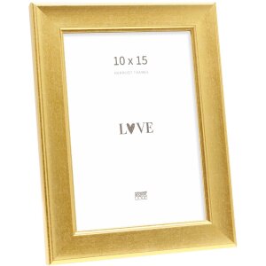 Marco de fotos Deknudt S244 oro 10x15 cm medio ancho con...