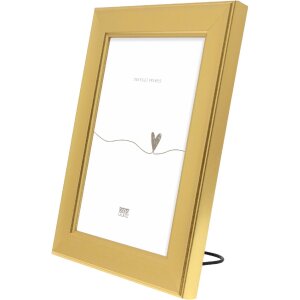 Marco de fotos Deknudt S244 dorado 20x30 cm con perfil rebajado y soporte