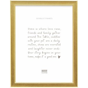 Marco de fotos Deknudt S244 dorado 20x30 cm con perfil rebajado y soporte