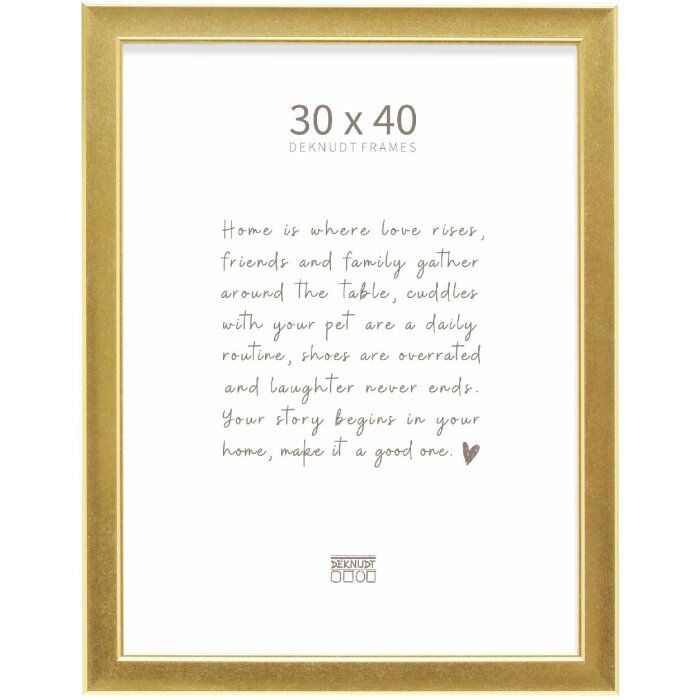 Marco de fotos Deknudt S244 dorado 30x40 cm con listón rebajado y acabado de madera