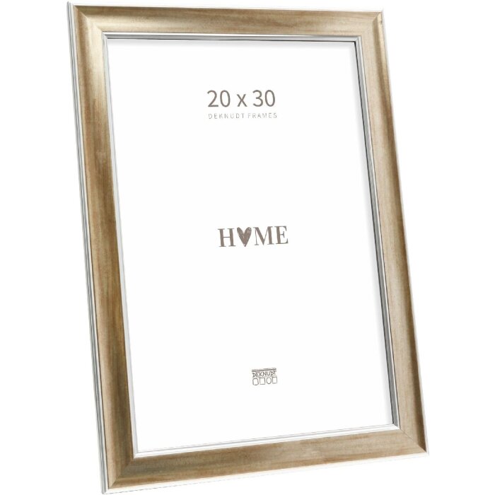 Marco de fotos Deknudt S244 bronce 20x30 cm con listón biselado y fondo MDF