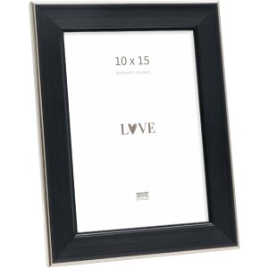 Marco de fotos Deknudt S244 negro con borde plateado...