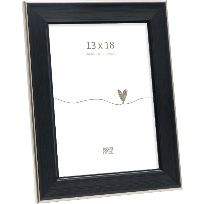 Marco de fotos Deknudt S244 negro con borde plateado 13x18 cm