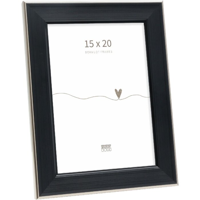 Marco de fotos Deknudt S244 negro con borde plateado 15x20 cm