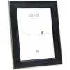 Marco de fotos Deknudt S244 negro con borde plateado 15x20 cm