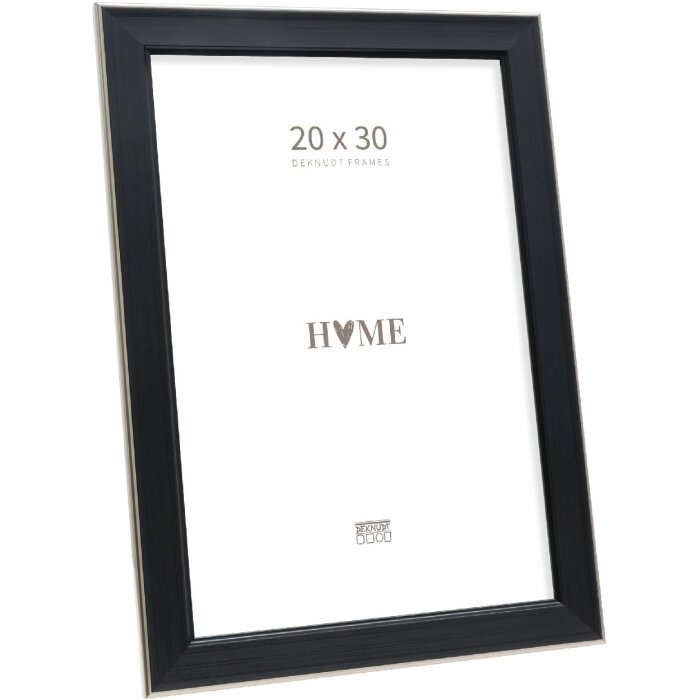Marco de fotos Deknudt S244 negro con borde plateado 20x30 cm