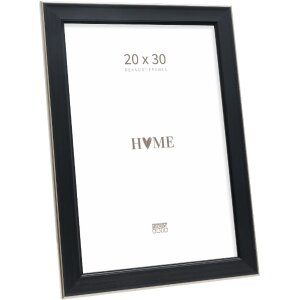 Marco de fotos Deknudt S244 negro con borde plateado 20x30 cm